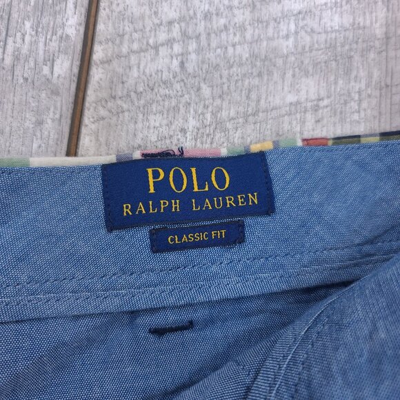 Polo Ralph Lauren Shorts Mens 42 Indian Madras Patchwork Classic Fit Bermuda - Picture 6 of 7
